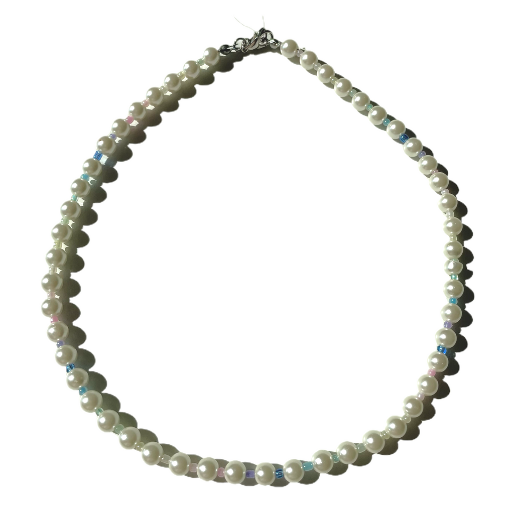 Kaleidoscope Glass Pearl Necklace