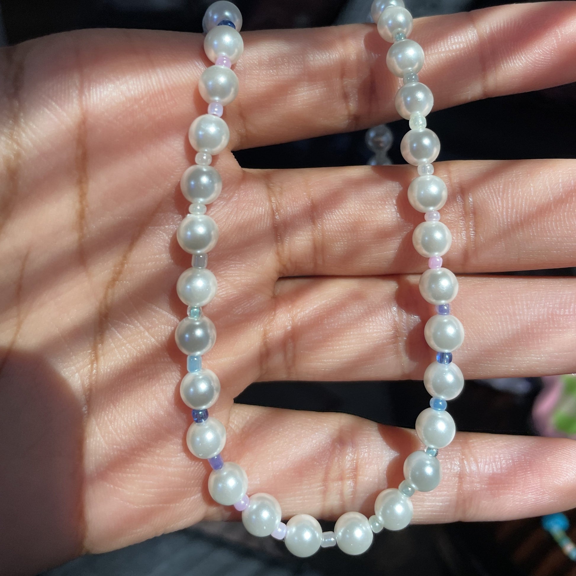 Kaleidoscope Glass Pearl Necklace